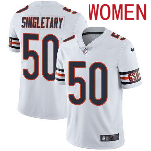Women Chicago Bears #50 Mike Singletary Nike White Game Retired Player NFL Jersey